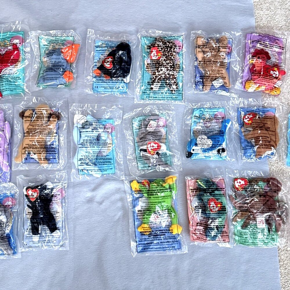 McDonalds Ty Teenie Beanie Babies 1998 1999 Lot Of 24 Complete Sets Plush Favors - Picture 10 of 16